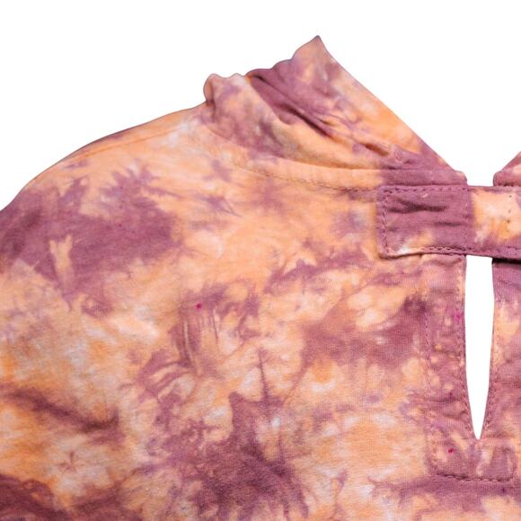 Baby Poncho Size 12 Month Orange Dusty Rose Tie Dye Hippie Kids Handcrafted Play - Picture 3 of 5